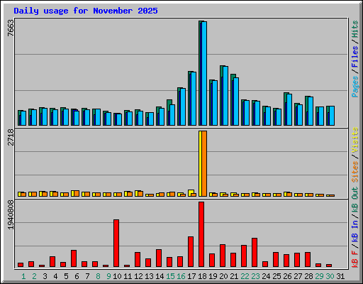 Daily usage for November 2025