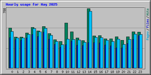 Hourly usage for May 2025